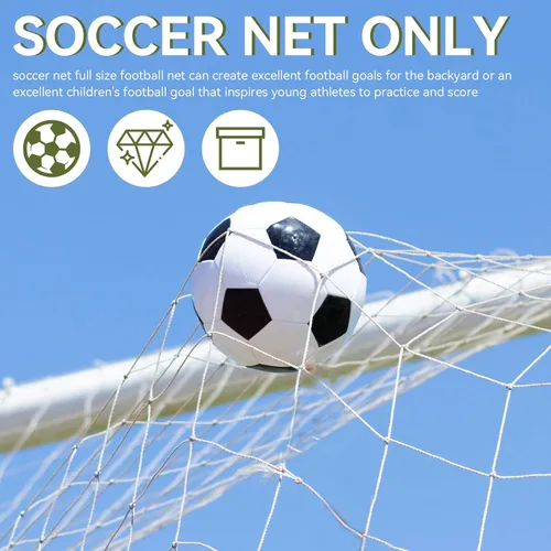 Miniatura 2 de Red de portería de fútbol, redes de repuesto para fútbol deportivo, red de fútbol para juegos de patio trasero y entrenamiento para adultos