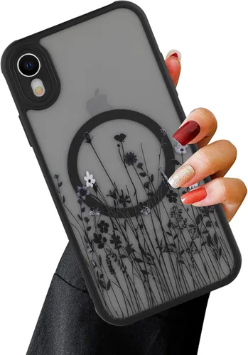 Miniatura 30 de OOK Funda magnética para iPhone 11 [compatible con MagSafe] Funda delgada mate translúcida negra para iPhone 11, funda protectora de lente de Negro