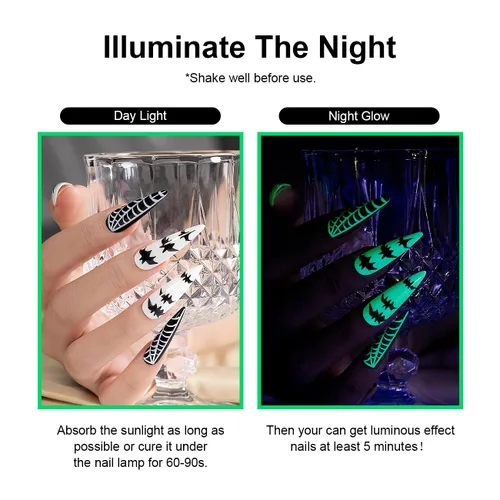 Miniatura 2 de RARJSM Esmalte de uñas de gel que brilla en la oscuridad, color blanco que brilla en la oscuridad, esmalte de uñas de gel luminoso para remojar UV