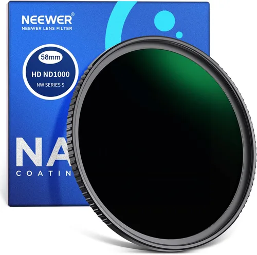 NEEWER Filtro ND de 2.283 in ND1000 10 Filtro de densidad neutra multicapa nano revestido/vidrio óptico HD, repelente al agua, resistente a los