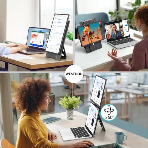 Miniatura 3 de Monitor portátil de 16.2 pulgadas FHD 1200P USB-C/HDMI con soporte retráctil y altavoces, pantalla de computadora ultradelgada HDR, pantalla