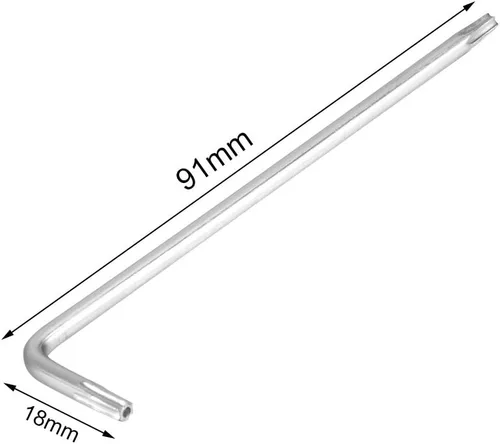 Miniatura 2 de uxcell Niquelado largo T10 de la forma de L de la llave de la llave de la llave de la estrella de Torx de la prueba