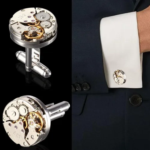 Miniatura 6 de BABAN reloj de estilo Steampunk de lujo para hombre reloj clásico gemelos con forma de mecanismo con caja de exhibición para guardar elegante