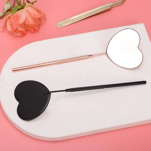 Miniatura 7 de Lovely Lash Mirror - Espejo de pestañas desmontable de acero inoxidable en forma de corazón, suministros y herramientas de extensión de pestañas