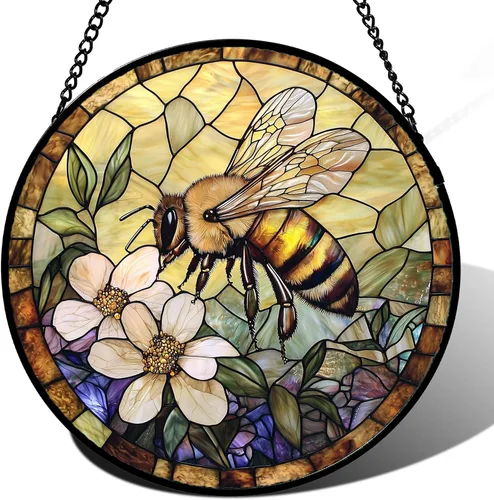 Miniatura 14 de Atrapasoles de Vidrio Manchado para Colgar en Ventana, Elefante Colorido para Capturar el Sol para Puerta, Decoración del Hogar, Atrapasoles de Plata
