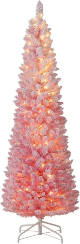 Miniatura 13 de GOFLAME Árbol de Navidad de 6 pies sin luz, árbol de Navidad negro, decoración de Halloween en forma de lápiz, árbol de Halloween con 520 puntas