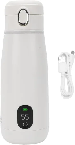 AUNMAS Hervidor eléctrico portátil de viaje, calentador de agua de acero inoxidable con carga USB caldera de agua caliente inalámbrica para acampar