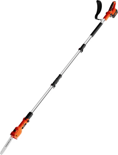 Ukoke Potente sierra de poste inalámbrica de 40 V y 8 pulgadas con batería de 2.0 Ah y cargador incluidos, haz que podar árboles sea muy fácil