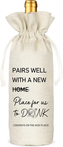 Socive Bolsas de vino de regalo de inauguración de la casa, decoraciones de fiesta de inauguración de la casa, regalo de inauguración de la casa,