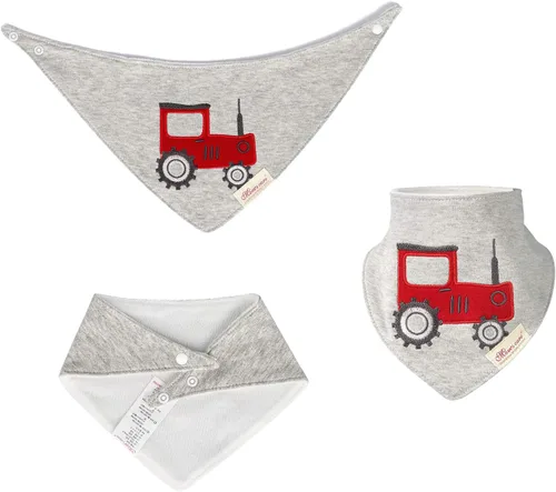 Miniatura 3 de JN&LULU Paquete de 3 baberos de bebé recién nacido, bandana, baberos para babear, de algodón, regalos para bebés TRACTOR