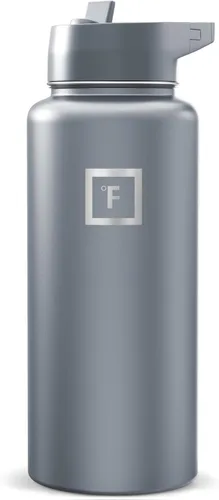 Miniatura 135 de IRON °FLASK Frasco de hidratación para acampar y senderismo con pajilla, botella de agua deportiva de acero inoxidable con aislamiento de boca