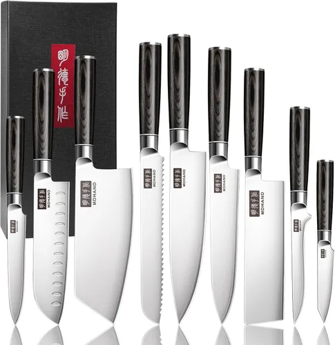 Miniatura 11 de MDHAND Juego de cuchillos de cocina, juego de cuchillos japoneses ultra afilados, juego de cuchillos de chef profesionales de acero inoxidable