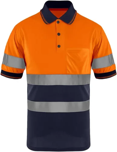 SMASYS Polo de seguridad - Construcción reflectante Hi-viz ropa de trabajo camisetas con bolsillos para mujeres y hombres