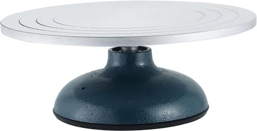MYFULLY Rueda de cerámica para esculpir de 12 pulgadas de diámetro, rueda de metal de hierro fundido resistente para decoración de cerámica con