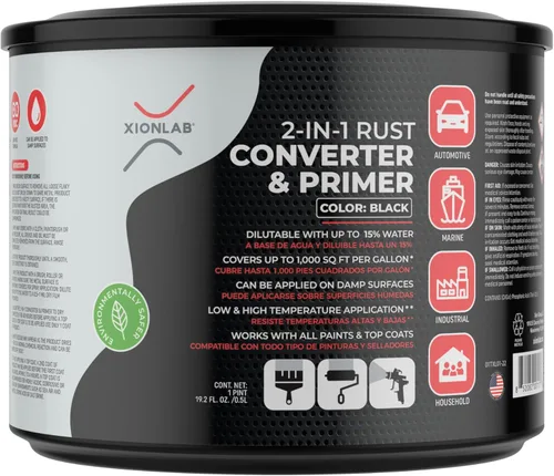 Miniatura 7 de Convertidor de óxido 2 en 1 y imprimación para metal, pintura inhibidora de óxido negro para metal, reformador de óxido para automóviles, de grado