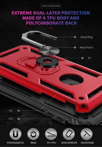 Miniatura 3 de Korecase Funda para iPhone 8, protección de cámara, armadura militar, doble capa, soporte compatible con iPhone 6 6s y iPhone 7 8, color negro