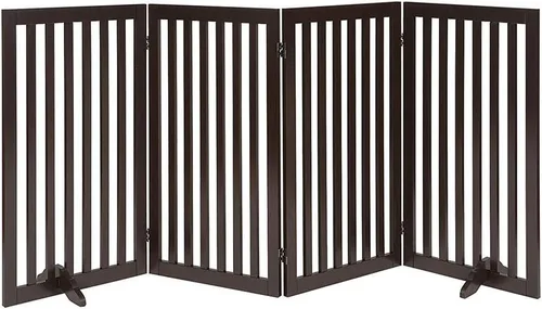 Miniatura 31 de unipaws Puerta para mascotas de pie libre de 24 pulgadas de alto para perros y gatos, puertas de madera para puerta, escaleras, valla plegable