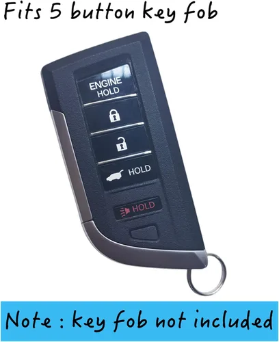Miniatura 2 de 2 piezas de funda de llave inteligente de silicona para control remoto Acura RDX MDX Integra A-spec 2022 2023 2024 con 5 botones (negro)