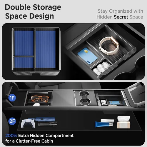 Miniatura 4 de Bandeja Organizadora de Consola Central para Tesla Model Y Accesorios Juniper 2025 2026/Para Tesla Model 3 Highland Accesorios 2024 2025 2026
