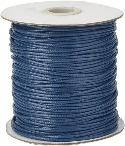 Miniatura 85 de Cheriswelry 90 yardas/rollo de 0.079 pulgadas, cordón encerado negro de poliéster coreano, joyería de cuentas, hilos para manualidades, cuerda
