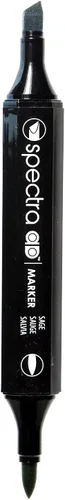 Miniatura 14 de AD Marker Chartpak Spectra, Tri-Nib y cepillo de doble punta, verde manzana, 1 cada uno (S044AD)