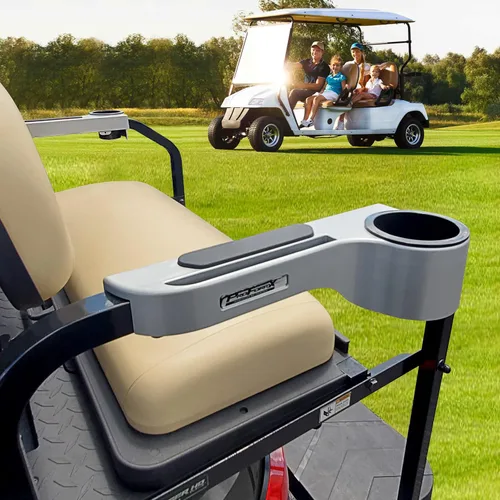 Miniatura 4 de Reposabrazos de carrito de golf de color titanio – Reposabrazos para carrito de golf con portavasos para Club Car Yamaha y EZGO Accesorios