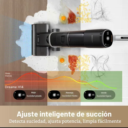 Miniatura 3 de dreame H14 - Trapeador inalámbrico para aspirar en seco y húmedo de 180°, lavado con cepillo de 140 °F, secado rápido con aire caliente en 5