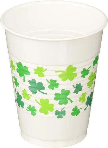 Vasos de plástico para el Día de San Patricio, 16 onzas (25 unidades) - Vasos de fiesta duraderos y festivos para la reunión irlandesa definitiva