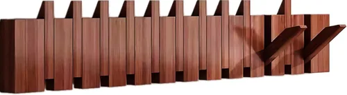 Miniatura 32 de Percheros montados en la pared, ganchos para llaves de piano, colgador de madera maciza natural, tela no tejida, perchas para armario, cocina
