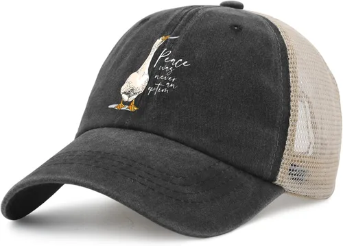 Miniatura 2 de Sombrero de ganso divertido sombrero de ganso tonto en el sombrero de camionero suelto mujeres gorra de malla vintage para verano