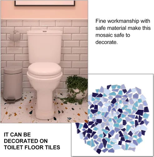 Miniatura 9 de EXCEART Azulejos de mosaico de cerámica rotos de 7.05 oz, piezas de mosaico de cerámica, piezas de azulejos de cerámica, azulejos esmaltados