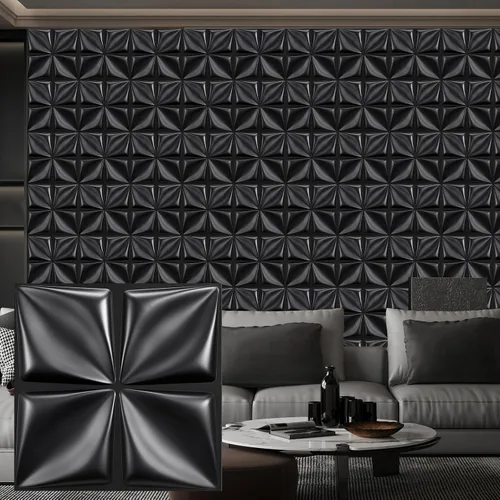 Miniatura 11 de Heikki Paquete de 30 Paneles de Pared 3D para Decoración de Pared Interior, Paneles de Pared con Textura de Flores de PVC para Sala de Estar