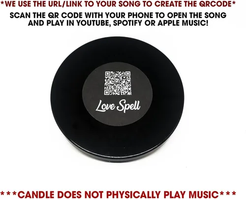 Miniatura 5 de 4oz/10oz Vela Personalizada con Foto de Canción Personalizada Regalo de Música para Parejas