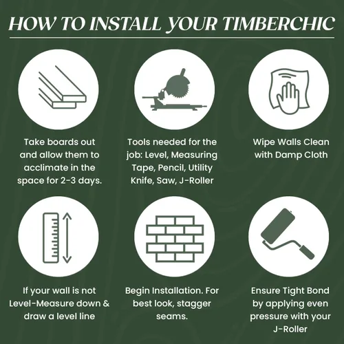 Miniatura 9 de Timberchic Paneles de Pared de Madera Recuperada – Tablones de Despegar y Pegar para Paredes de Acento – Paquete de Muestra de Decoración Rústica