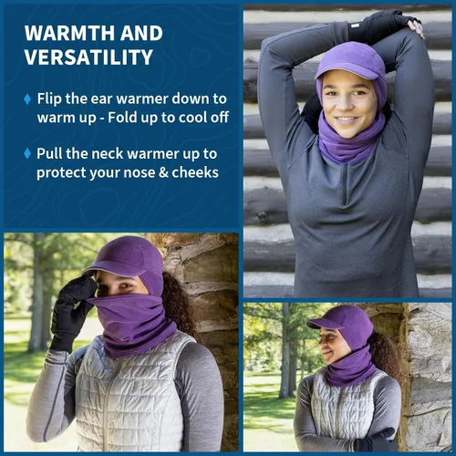 Miniatura 6 de TrailHeads Trailblazer Adventure - Juego de regalo para mujer con gorro y calentador de cuello de microforro polar
