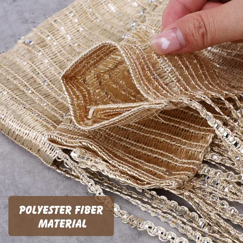Miniatura 6 de Cortina de Cuerdas para Puerta, Panel de Pared con Flecos para Ventana Persiana Divisor de Habitación, Pantalla Decorativa con Borlas para Hogar