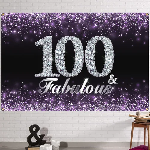 Miniatura 17 de HAMIGAR Fondo de pancarta de feliz cumpleaños número 10 de 6 x 4 pies, suministros de fiesta de cumpleaños para niñas, color morado