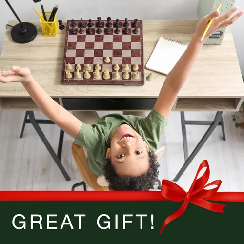 Miniatura 6 de Juego de ajedrez de viaje magnético para niños y adultos. Juego de mesa de ajedrez portátil de 12 x 12 pulgadas para principiantes y jugadores