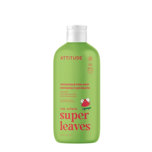 Miniatura 7 de ATTITUDE Champú y gel de baño para niños, limpiador de cabello y cuerpo verificado por EWG, jabón dermatológicamente probado, productos de baño a