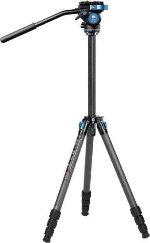 Miniatura 12 de SIRUI ST-124 Trípode de fibra de carbono con columna central triangular, impermeable, trípode de viaje para cámaras, 4 secciones, 62.2 pulgadas