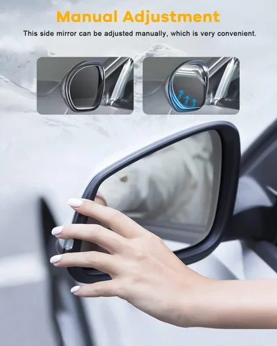 Miniatura 4 de Juego de montaje de espejos laterales Compatible con 1987-2002 para Jeep Wrangler con puerta media, plegable manual, espejo negro manual texturizado