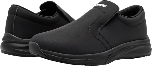 Miniatura 7 de LARN SAFETY Zapatos antideslizantes para hombre, para servicio de alimentos, zapatos de trabajo, impermeables, antideslizantes, para cocina, Negro