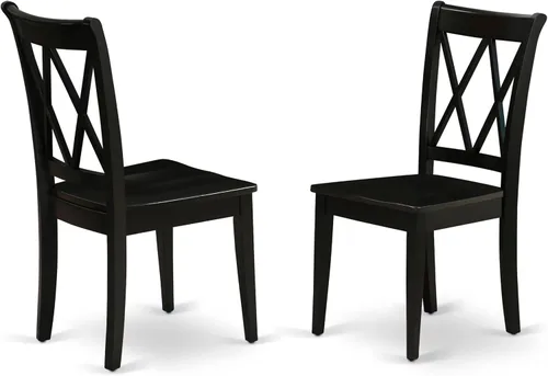 Miniatura 15 de East West Furniture CLC-LWH-W Clarksville - Sillas de comedor con respaldo cruzado doble, juego de 2, color blanco lino
