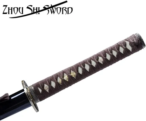Miniatura 4 de Samurai Katana Warrior Sharp Sword 1060 Acero de alto carbono Espiga completa Forja de mano japonesa vaina