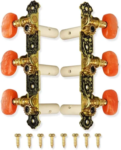 Miniatura 10 de Mr.Power Afinadores de guitarra, cabezales de máquina de 3+3 juegos de teclas de afinación, clavijas de cuerda para guitarra clásica