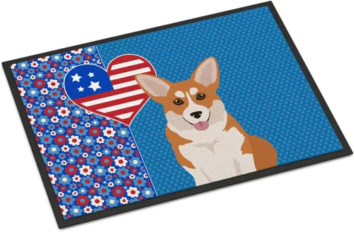 Miniatura 55 de Caroline's Treasures WDK5119JMAT Airedale Terrier USA - Tapete para interiores o exteriores, 24 x 36 pulgadas, tapete para puerta delantera