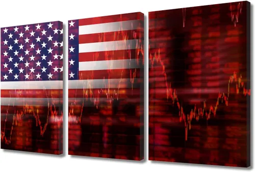Miniatura 18 de Arte de pared de Crisis in USA para sala de estar, bandera de Estados Unidos, decoración del hogar, gráficos de otoño en Estados Unidos de América
