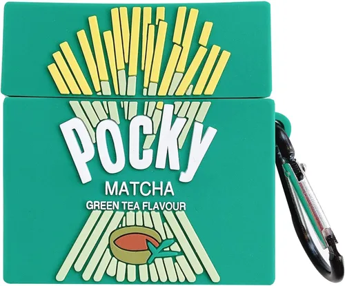 Miniatura 3 de Funda para AirPods 1/2, creativa y divertida caja de galletas con sabor a té verde, elegante funda de silicona para protección de auriculares
