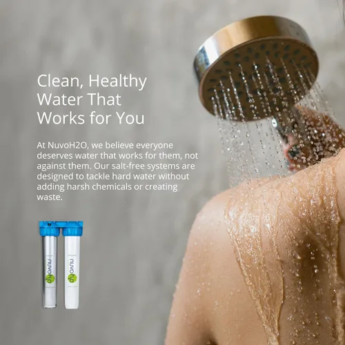 Miniatura 7 de NuvoH2O Sistema de filtro de agua de 2 etapas a base de cítricos, sin sal + suavizante de agua y filtro de carbono, agua saludable y pura, elimina