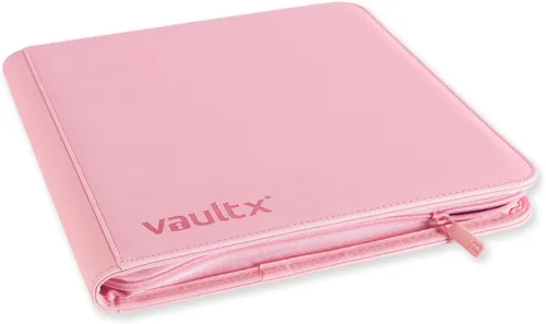 Miniatura 3 de Vault X Carpeta con 12 bolsillos con cremallera, 480 tarjetas, material Exo-Tec, 20 páginas de carga lateral (rosa)